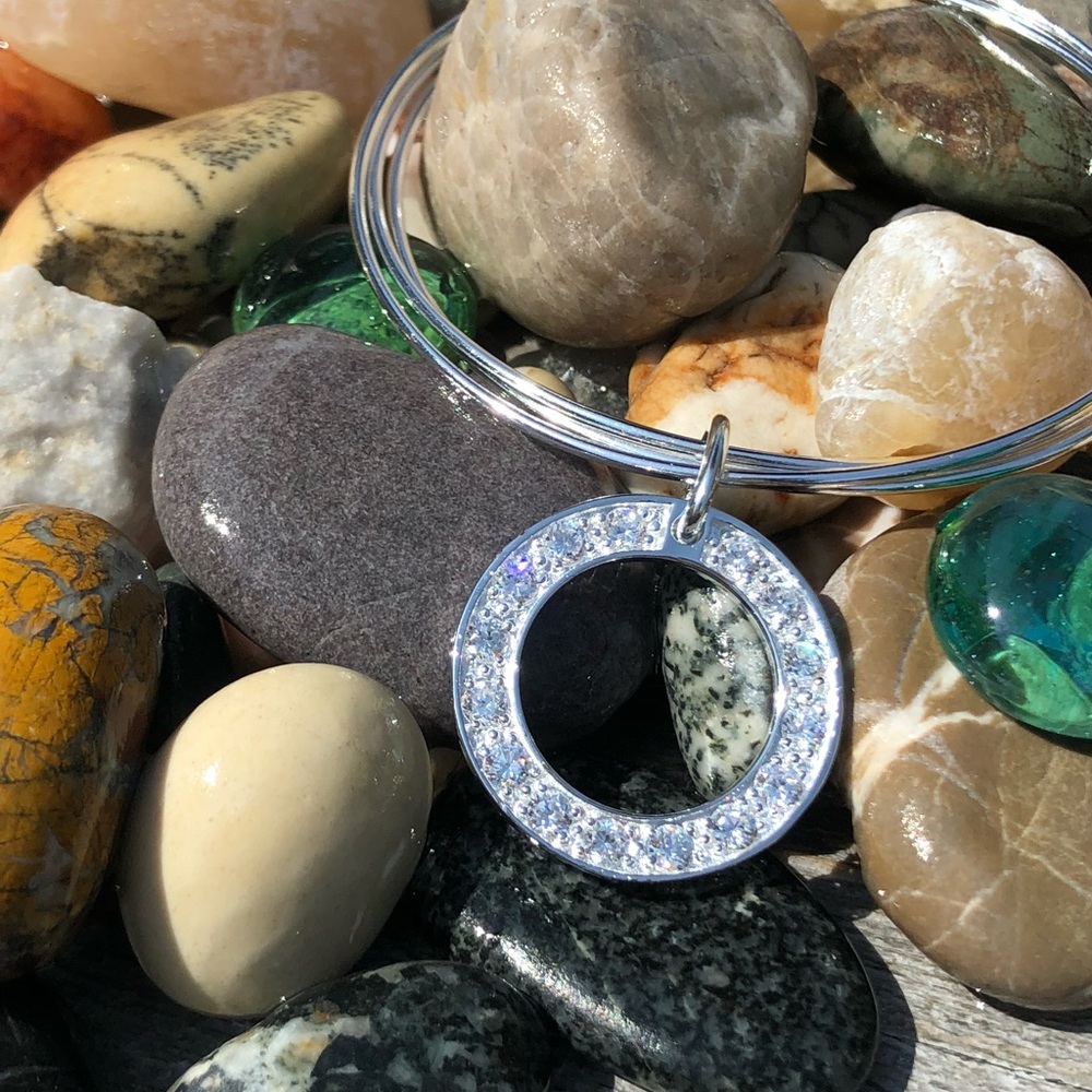 Women’s sterling silver and cubic z bracelet.